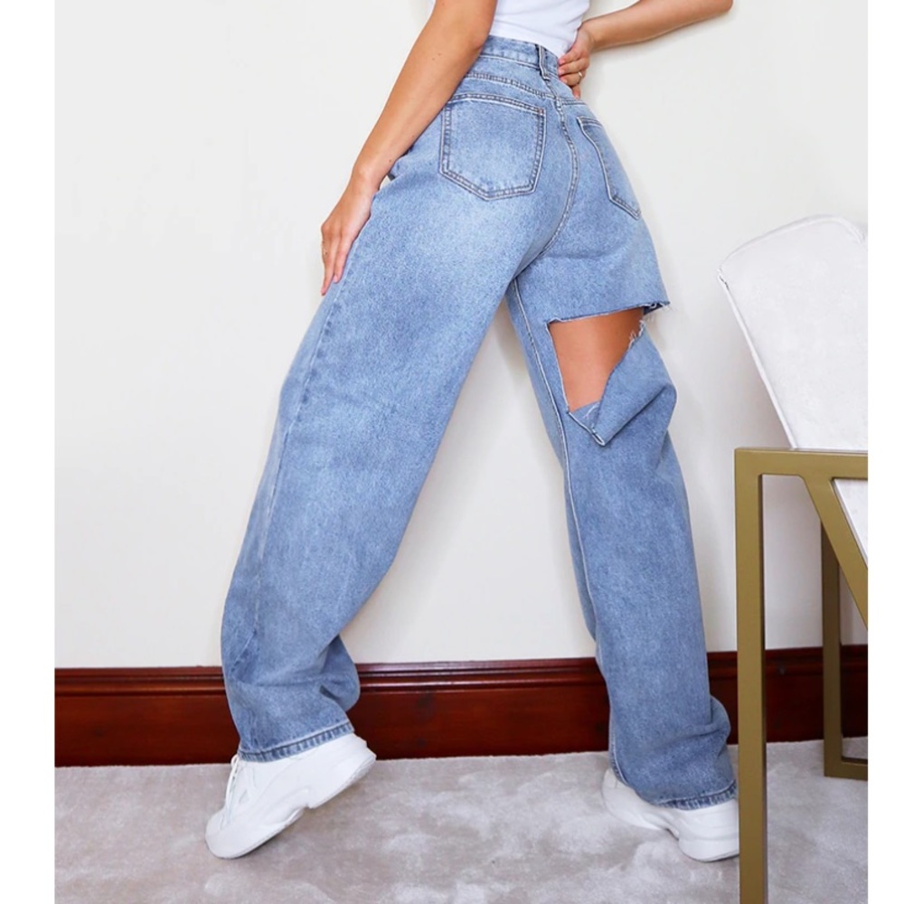 PLT Ripped Baggy Boyfriend Jean